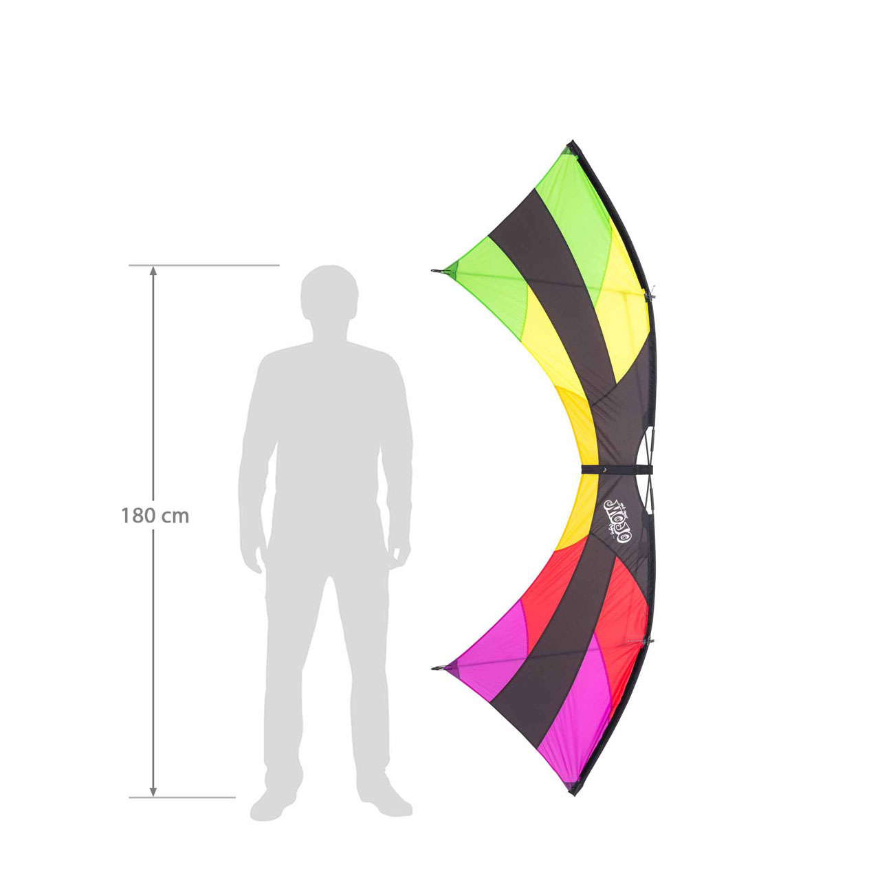 Invento HQ Kite Mojo Rainbow – Größenvergleich