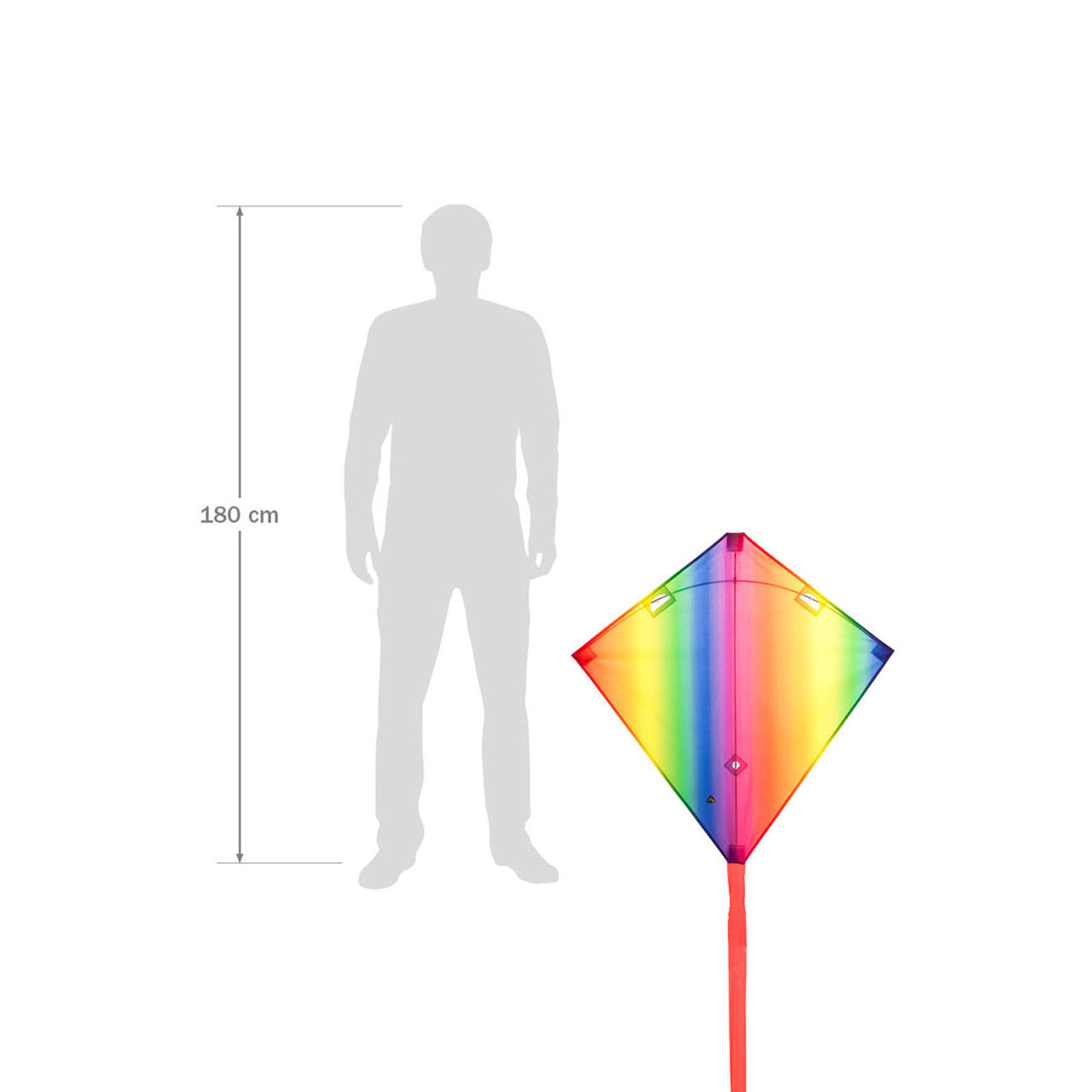 Invento HQ Kite Dancer Rainbow – Größenvergleich