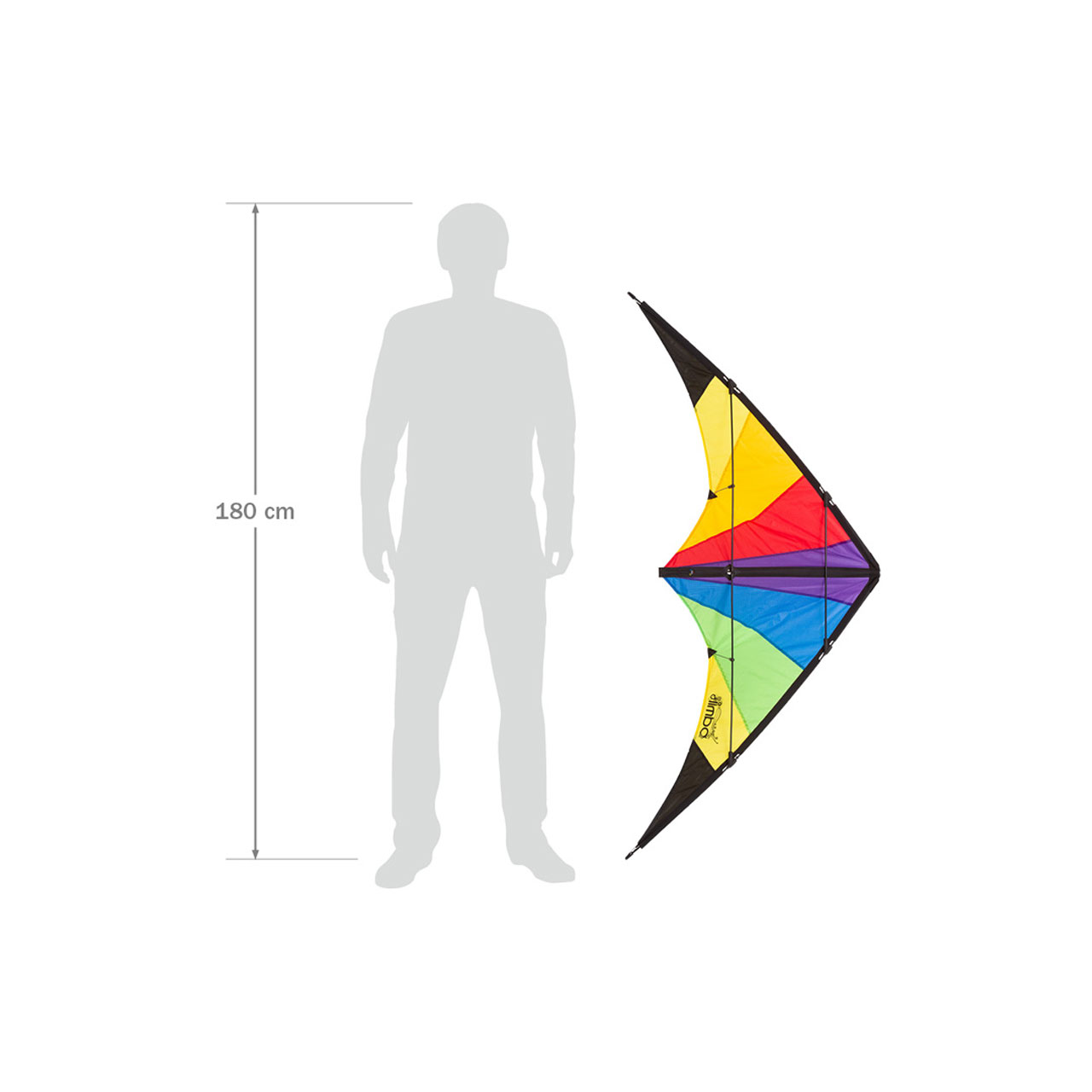 Invento HQ Kite Limbo 2 Classic Rainbow – Größenvergleich