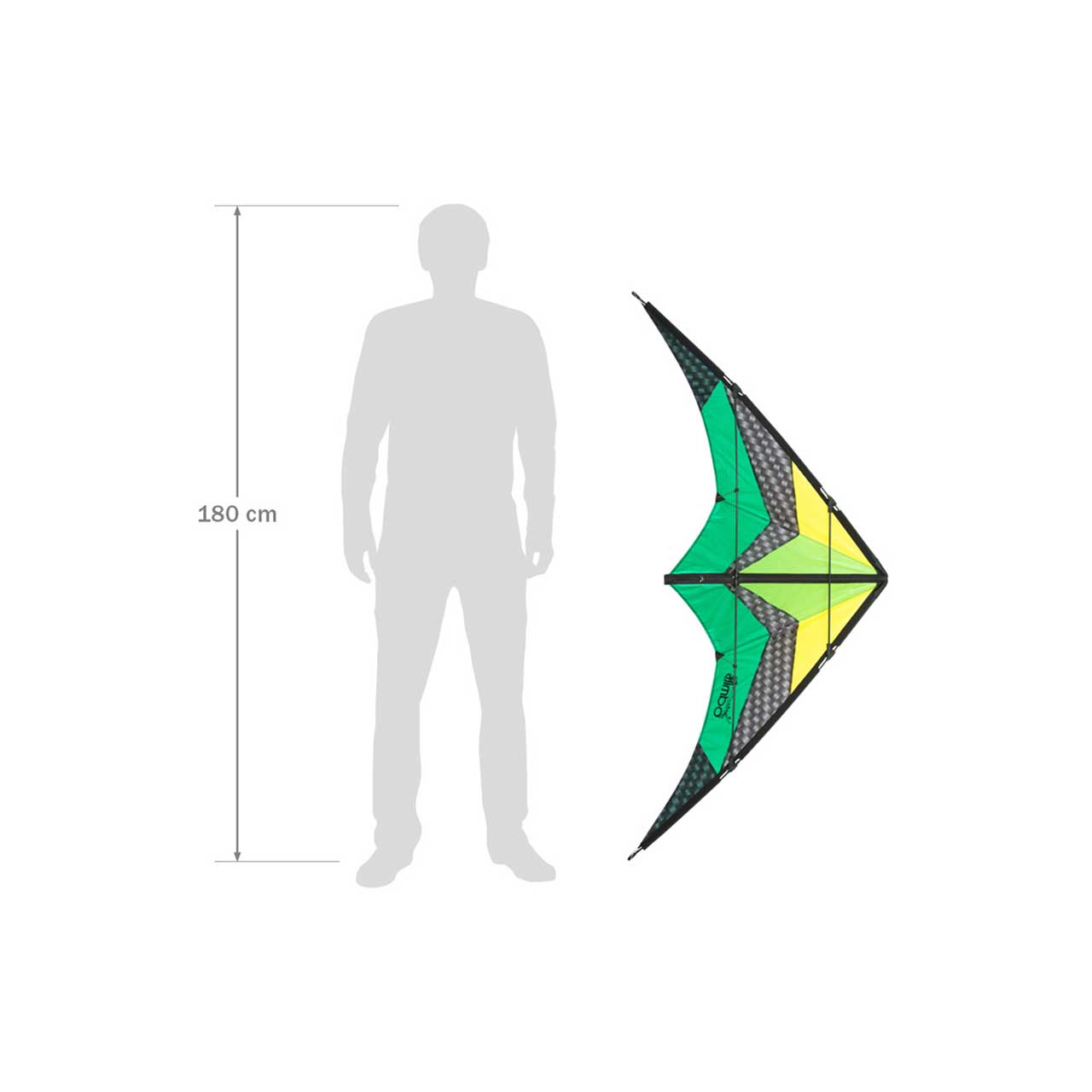 Invento HQ Kite Limbo 2 Emerald – Größenvergleich